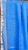 Blue fabric with white border
