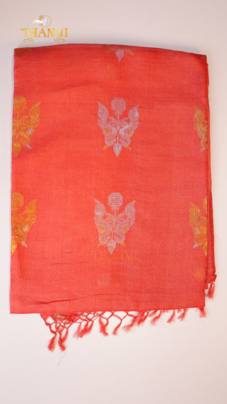 Chickoo Linen Matka saree