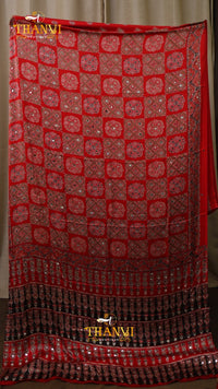 Ajrakh Modal Mirror Saree