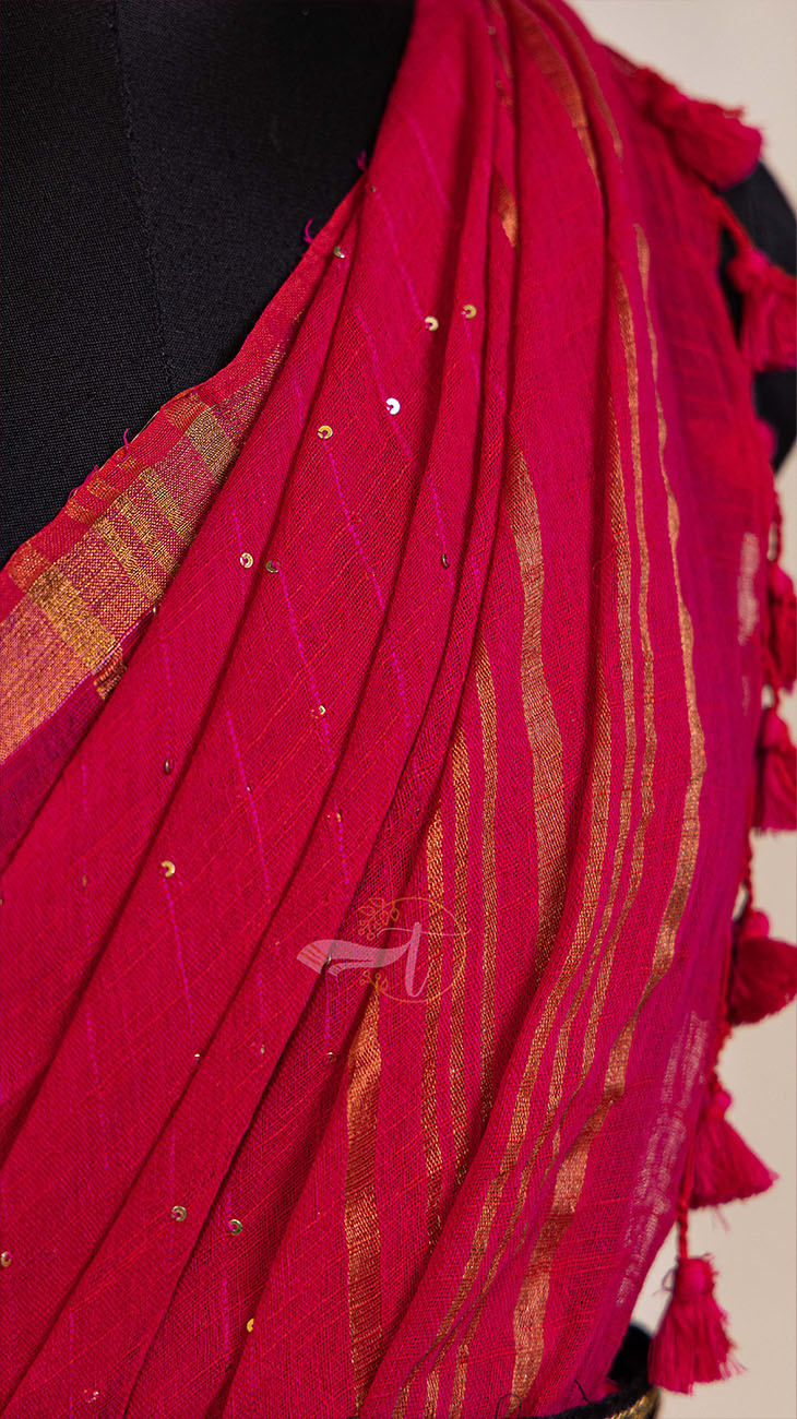 Linen Sequence Saree