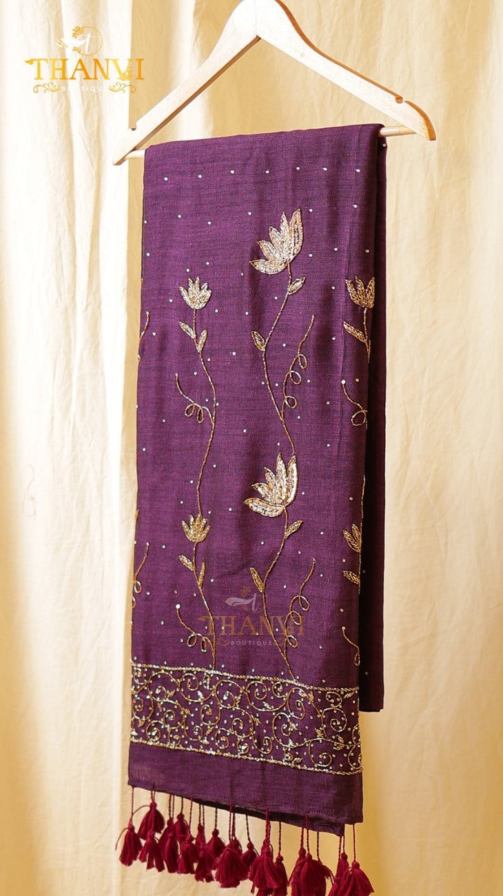 Customised Beads Work Saree