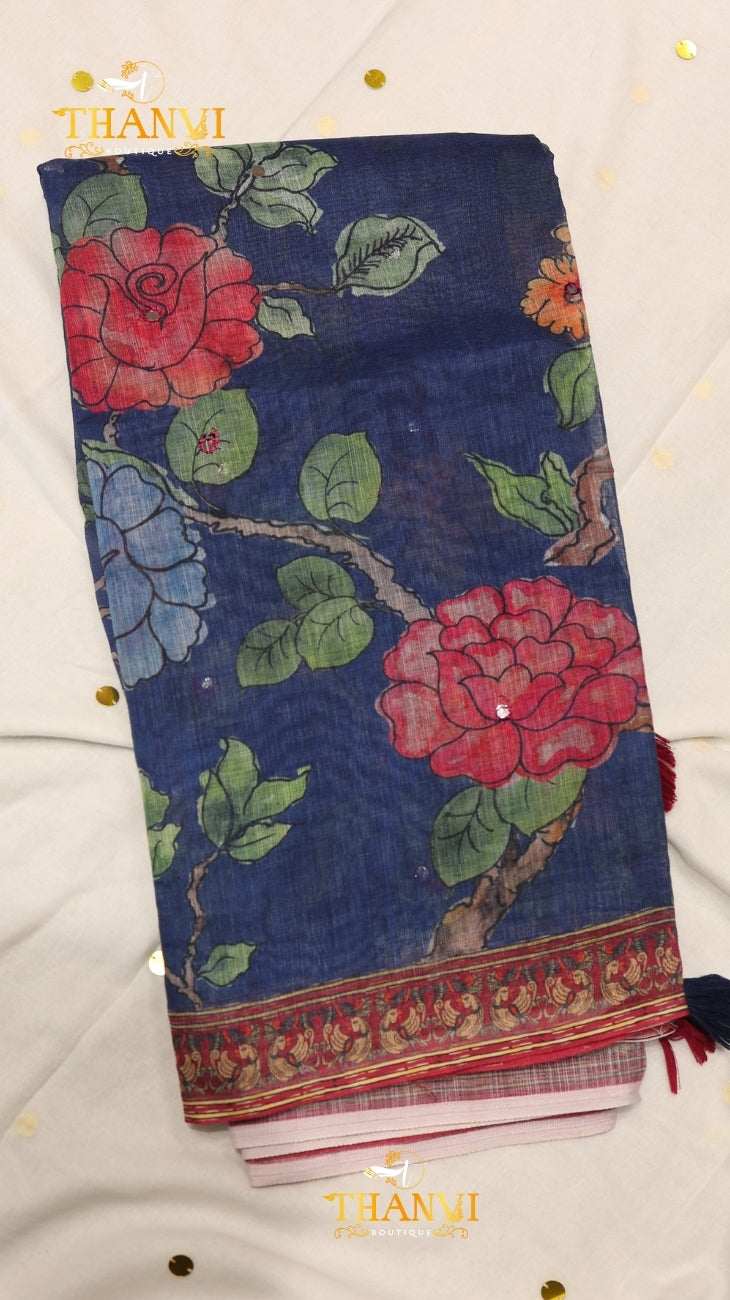 Linen Mirror Saree