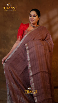 Double Zari Linen saree