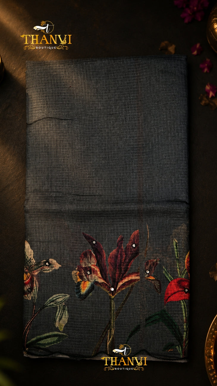 Linen Mirror Saree