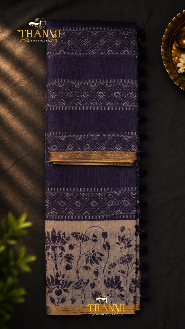 Cotton Linen Saree