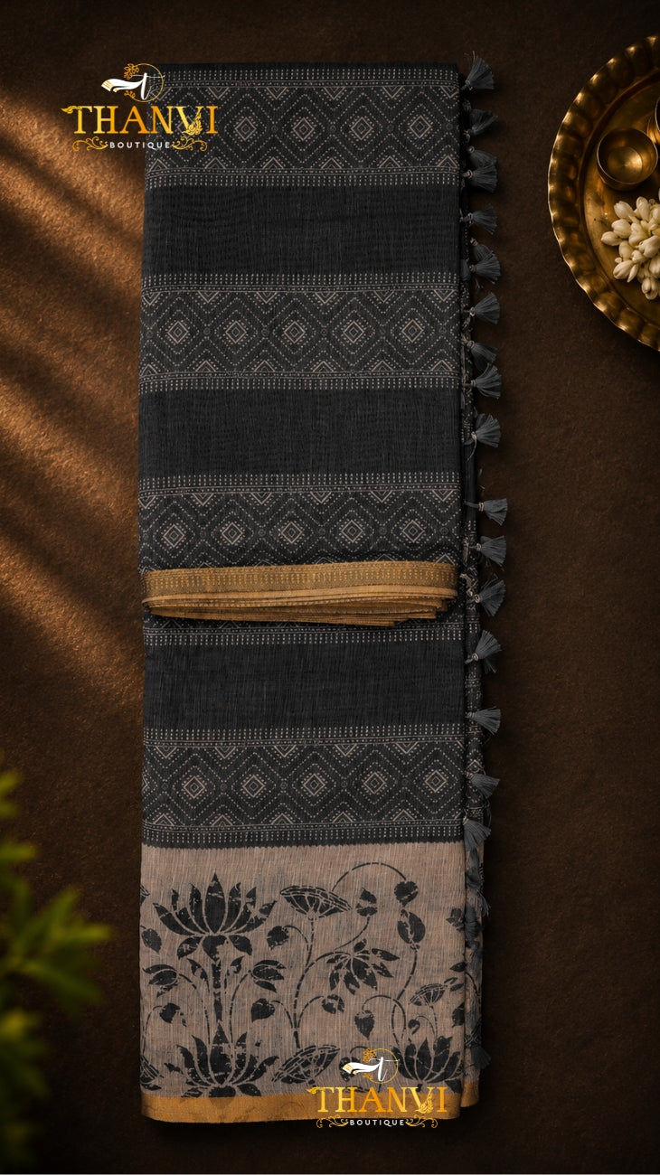 Cotton Linen Saree