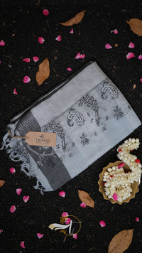 Linen Paithani Jacquard Saree