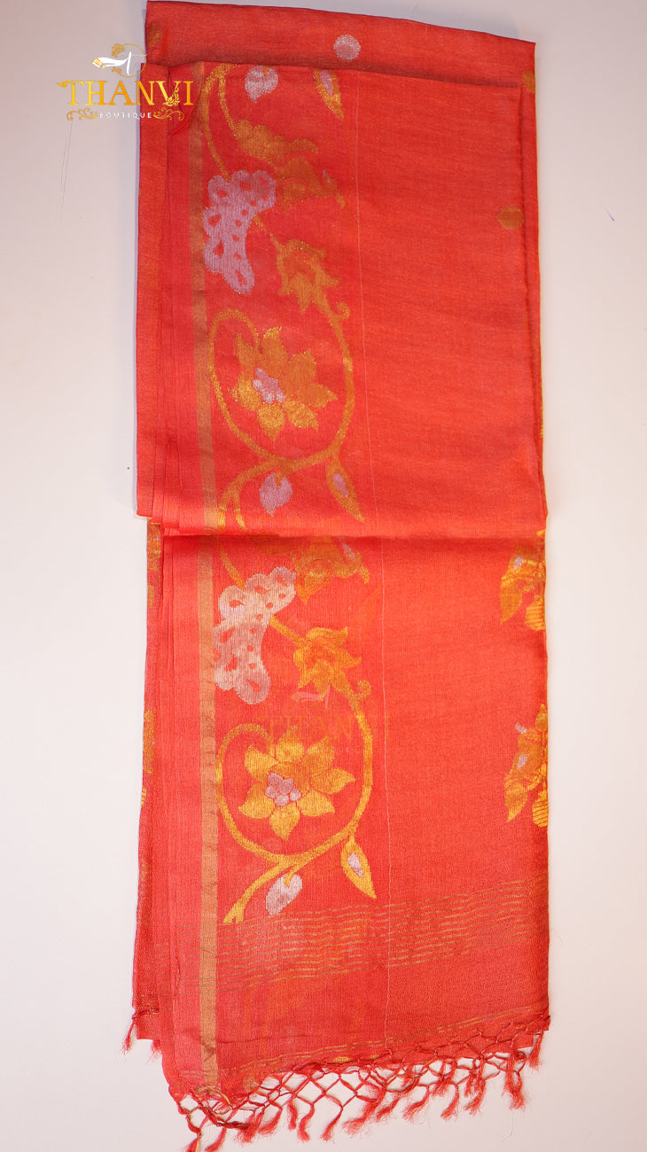 Chickoo Linen Matka saree