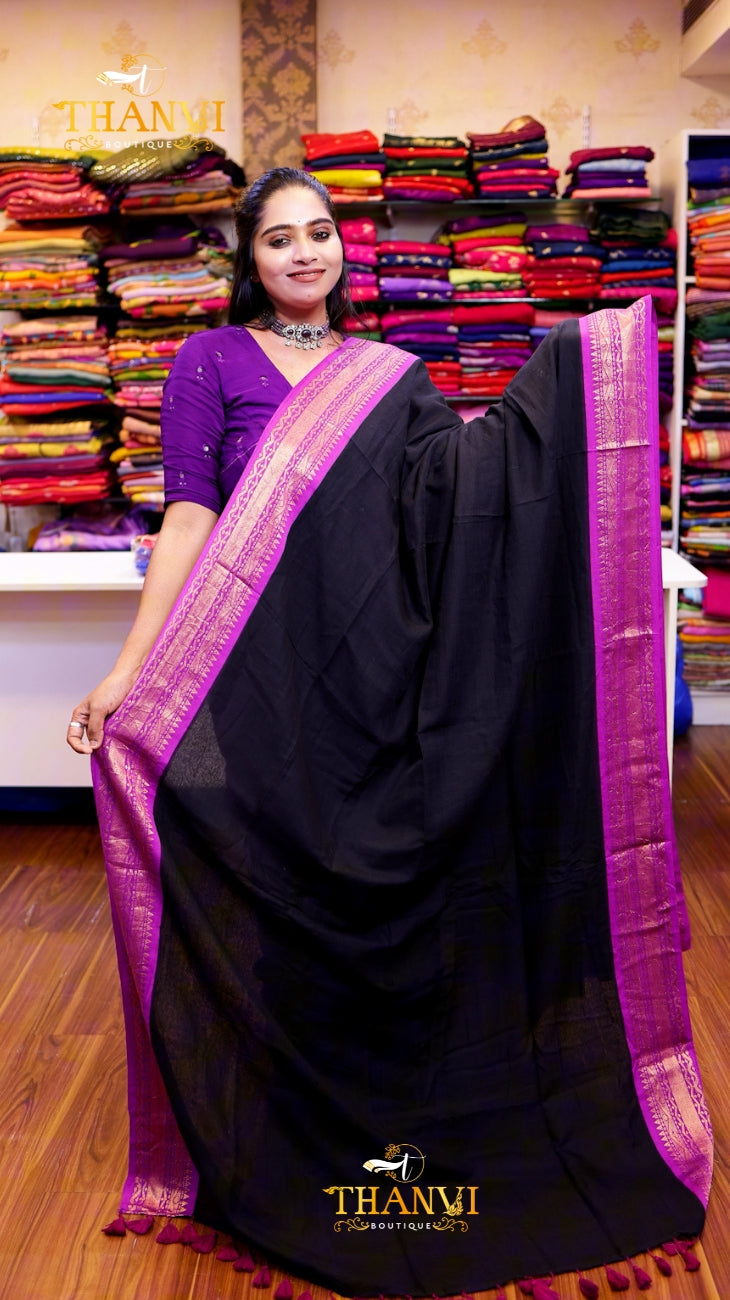 Mulberry Jacquard Border Saree