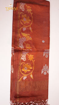 Chickoo Linen Matka saree