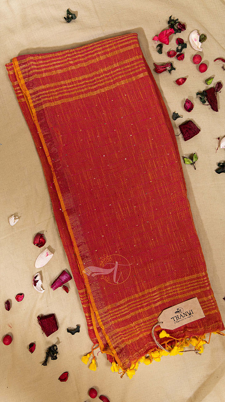 Linen Sequence Saree