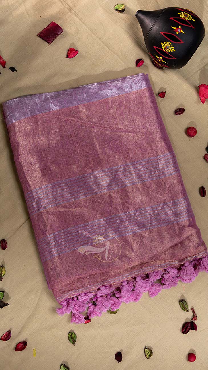 Premium Metallic Tissue Linen Saree