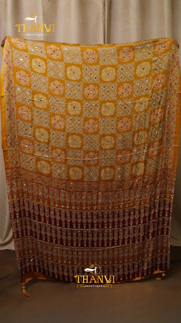 Ajrakh Modal Mirror Saree