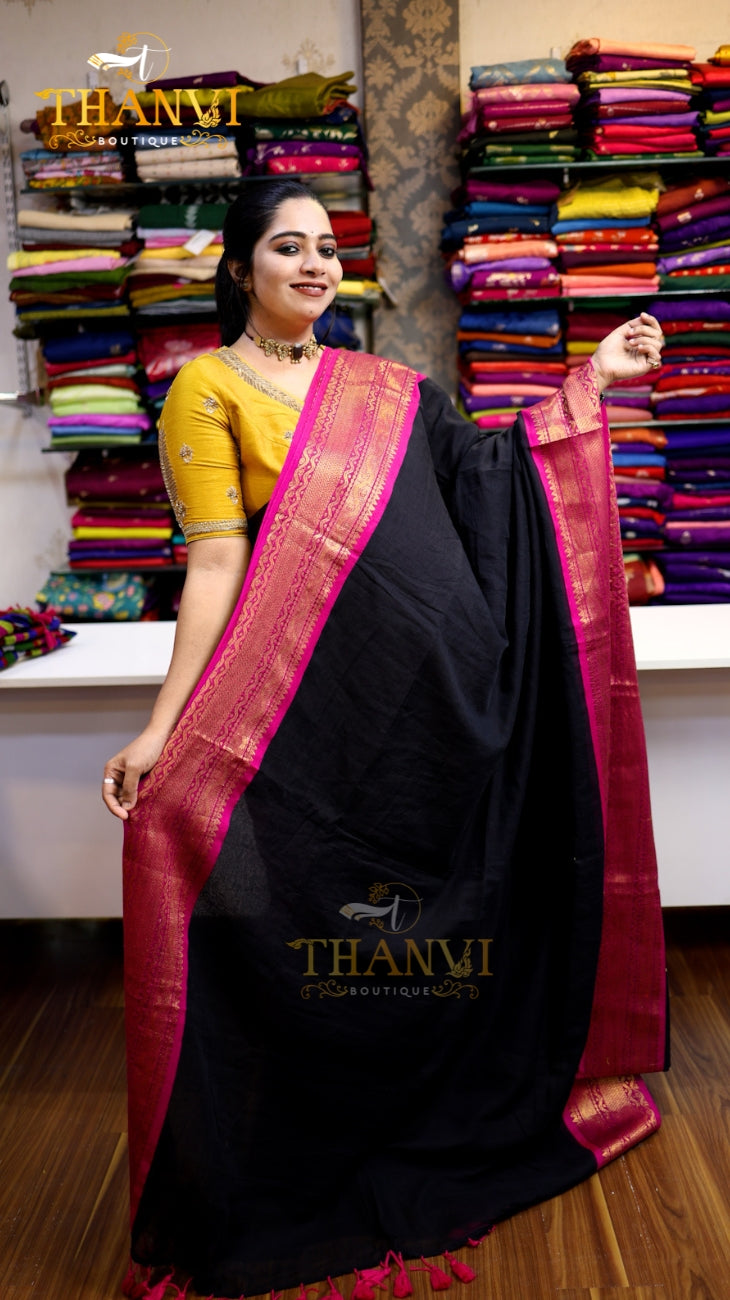 Mulberry Jacquard Border Saree