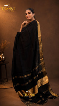 Linen Zari Border Saree