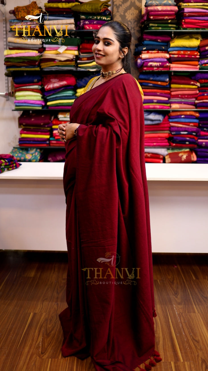 Mulberry Cotton Saree