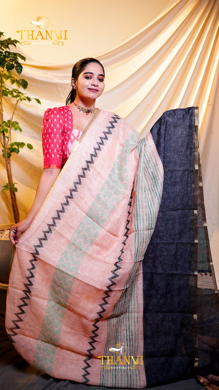 Bamboo Ikat Cotton Saree