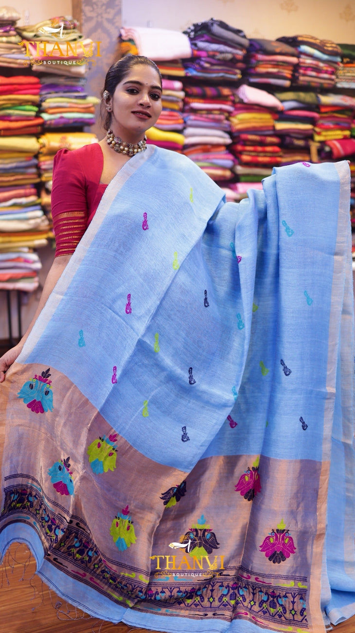 Linen Matka Tissue Saree