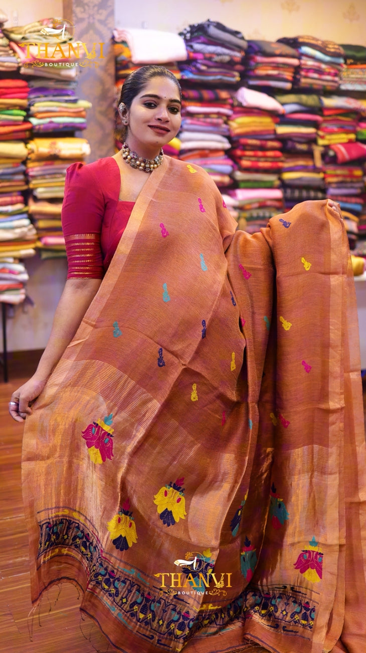 Linen Matka Tissue Saree