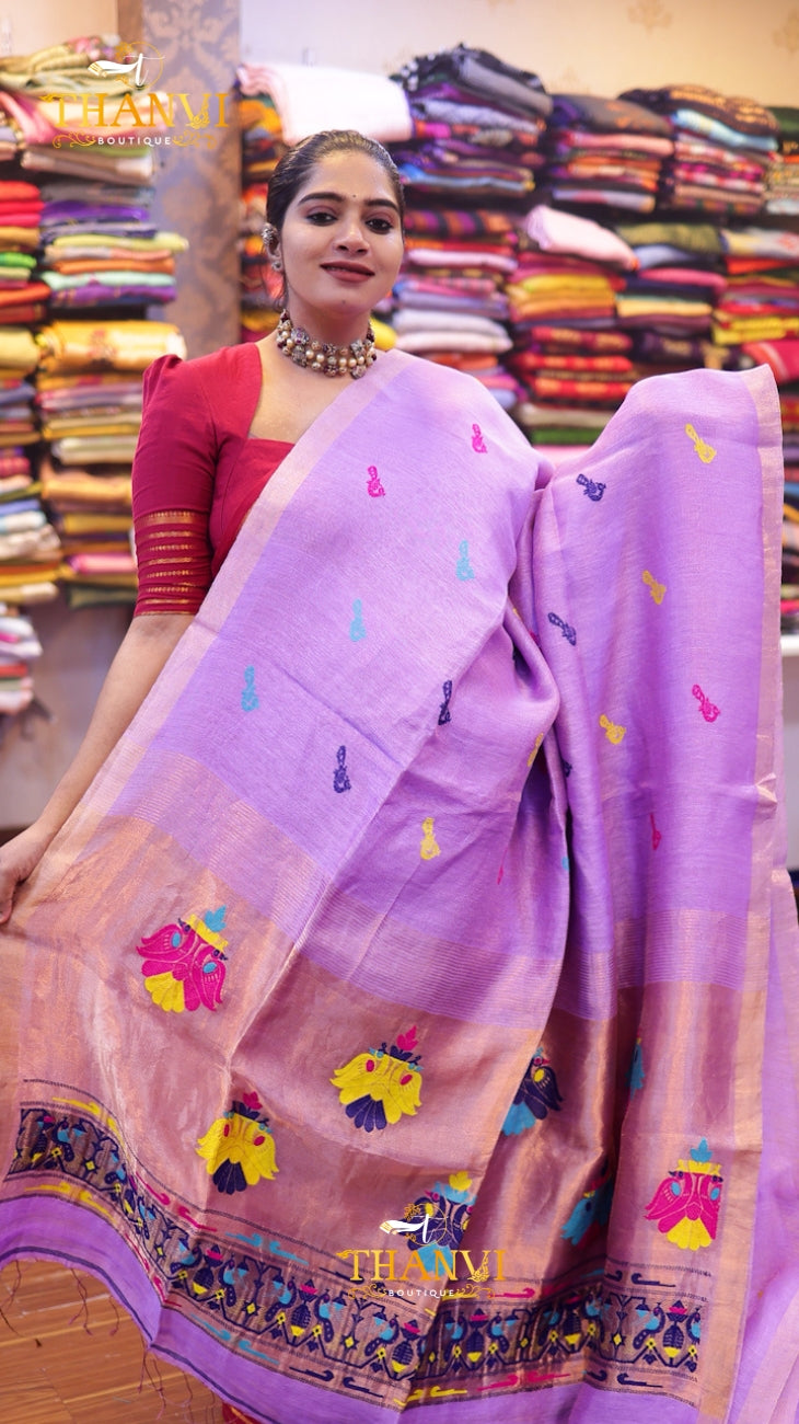 Linen Matka Tissue Saree