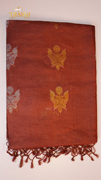 Chickoo Linen Matka saree