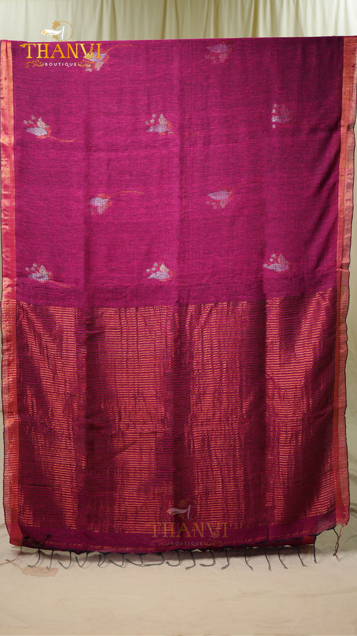 Blossom Linen Saree