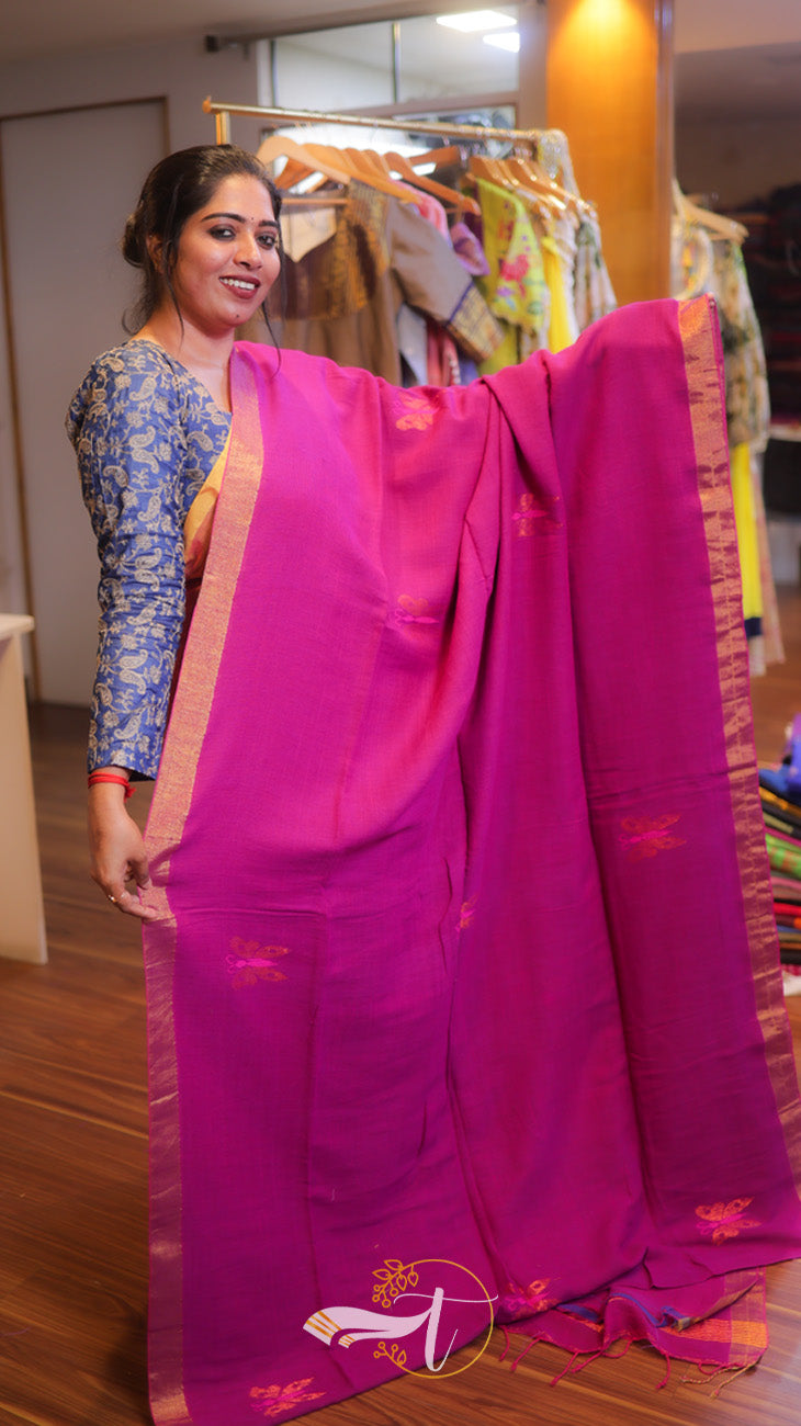 Butterfly Linen Saree