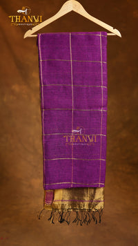 Checks Zari Linen Saree