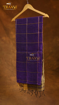 Checks Zari Linen Saree