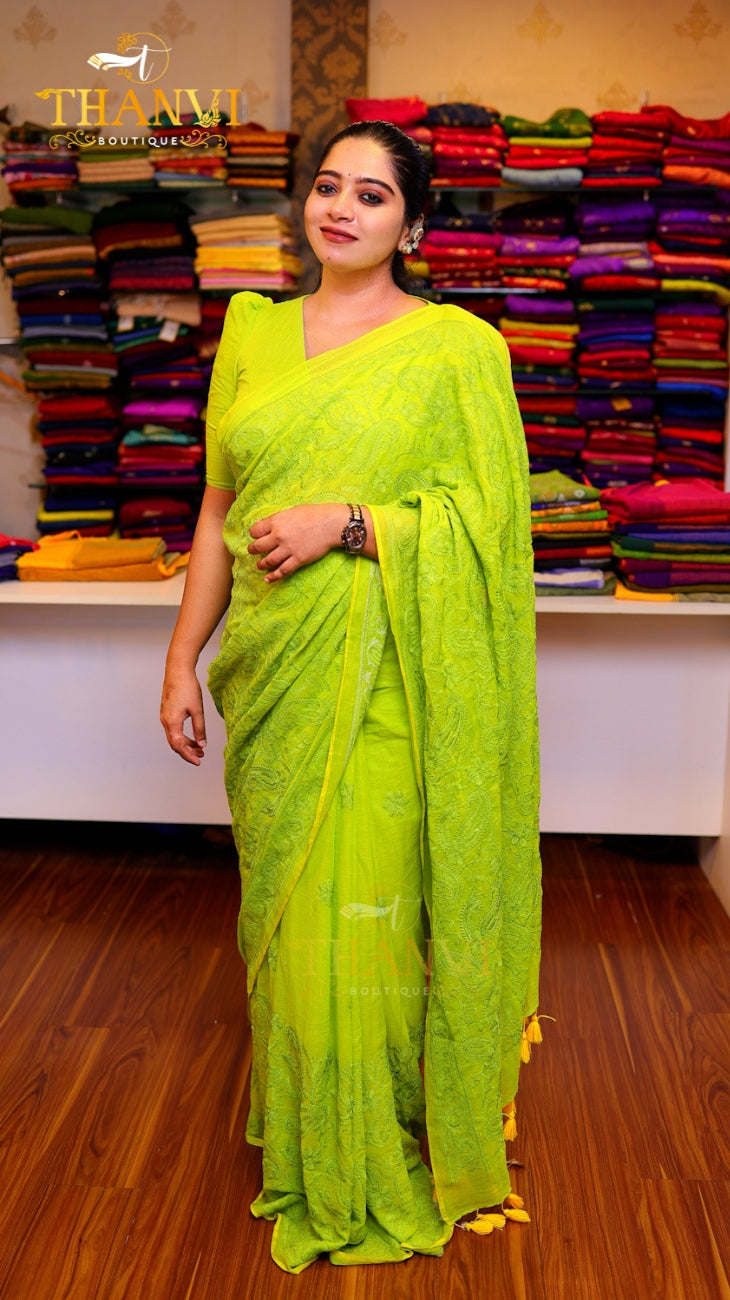 Chikankari Embroidery Modal Cotton