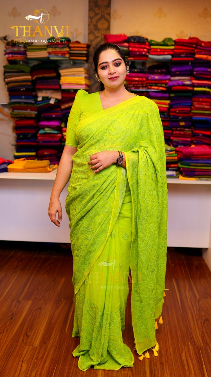 Chikankari Embroidery Modal Cotton