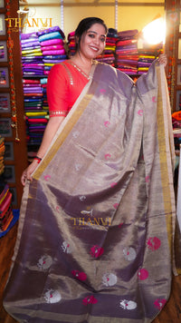 Copper Tissue Saree