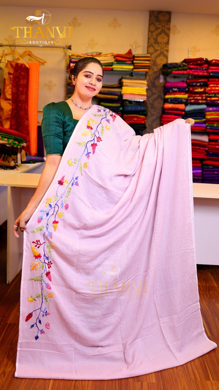 Couture Embroidery Cotton Saree