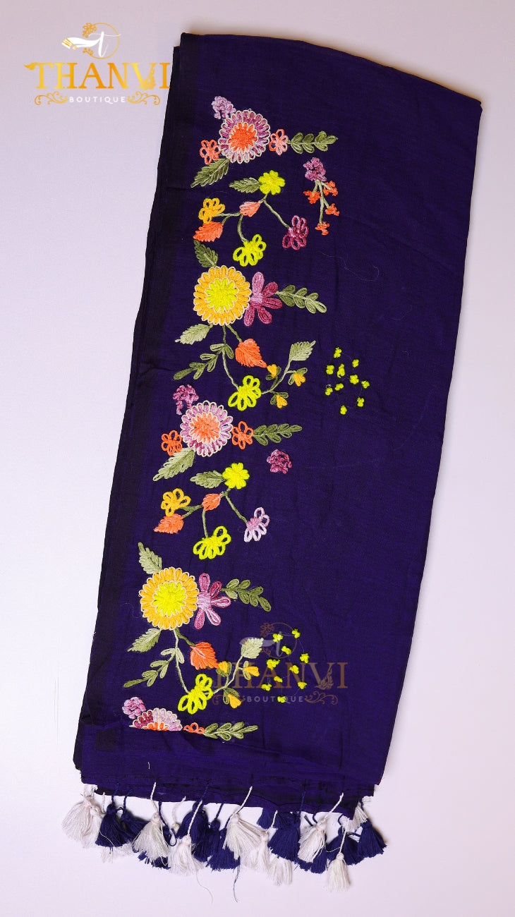 Couture Embroidery Cotton Saree