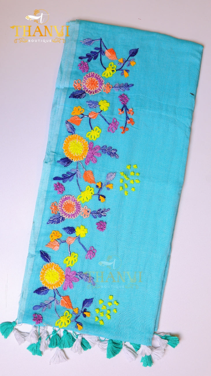Couture Embroidery Cotton Saree