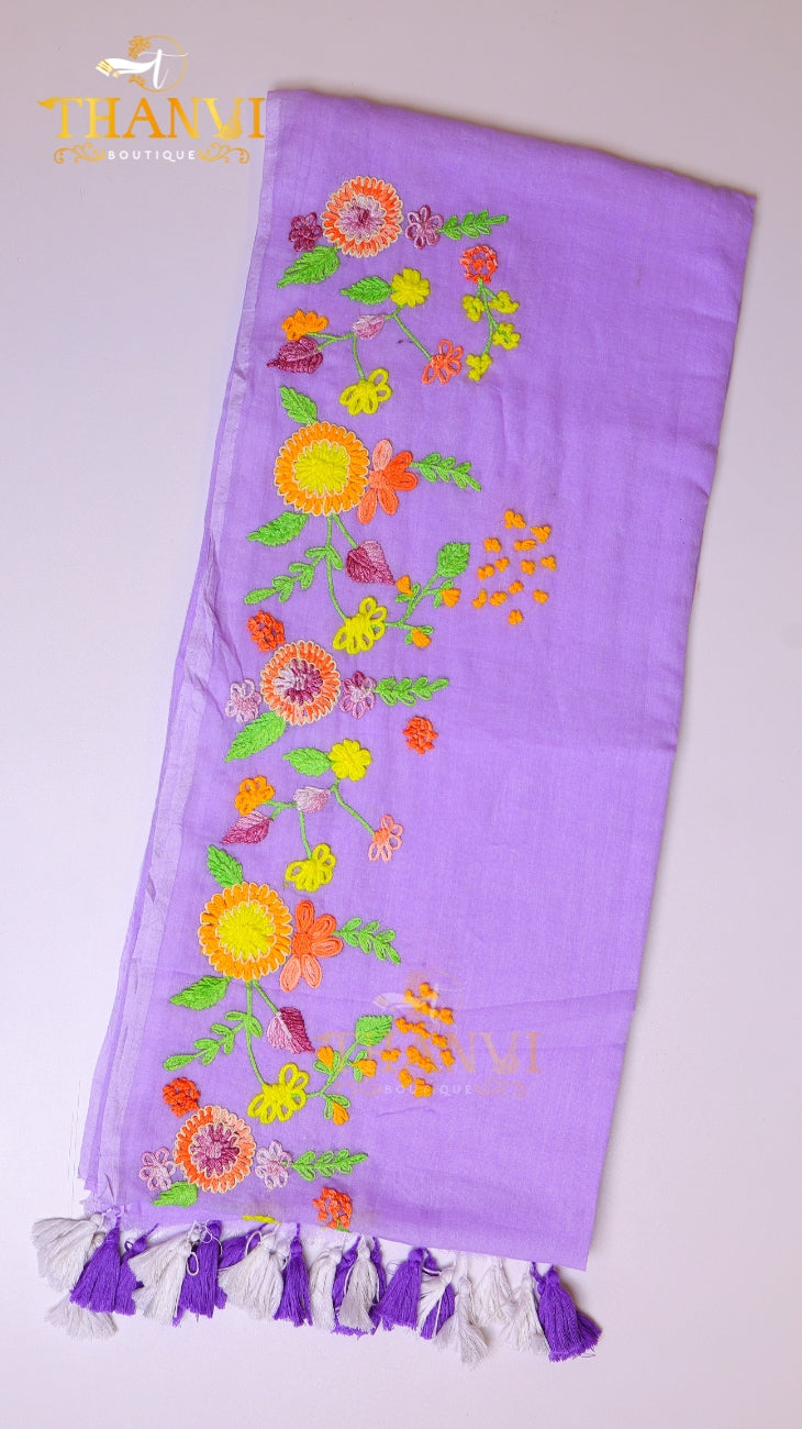 Couture Embroidery Cotton Saree