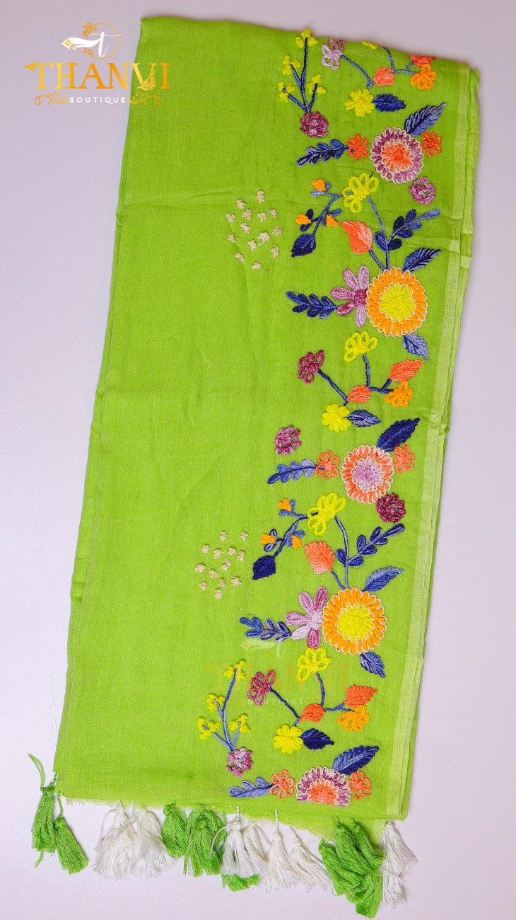 Couture Embroidery Cotton Saree
