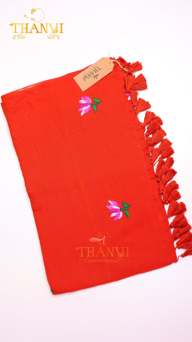 Couture Embroidery Cotton Saree