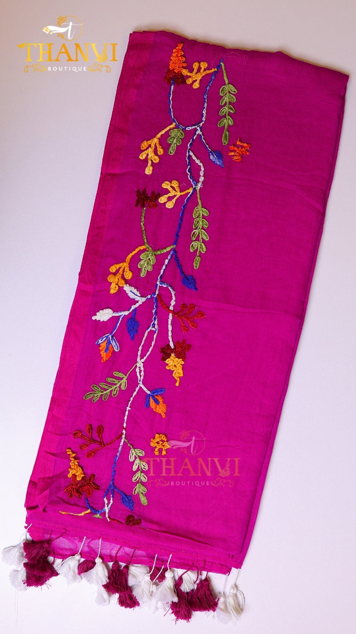 Couture Embroidery Cotton Saree