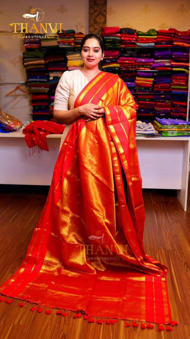 Crushed Tissue Cotton Saree