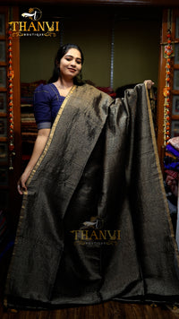 Double Zari Linen Saree