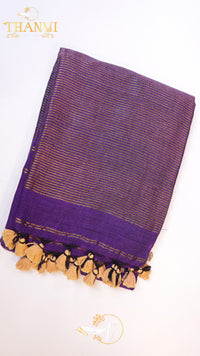 Double Zari Linen Saree