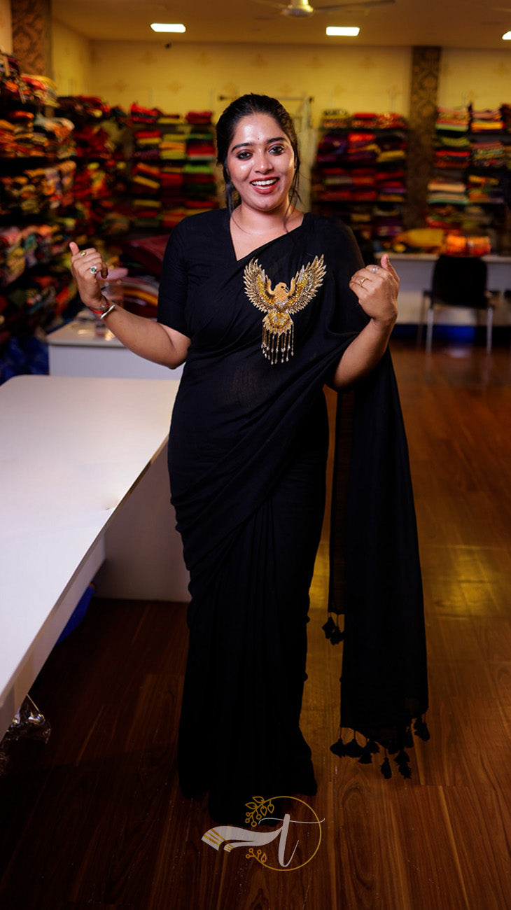 Customised Eagle Work Saree