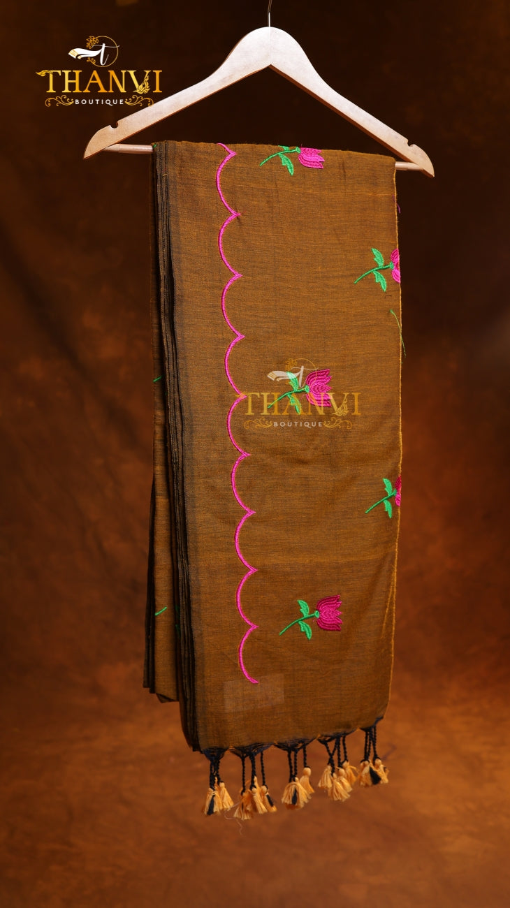 Flower Embroidery Saree
