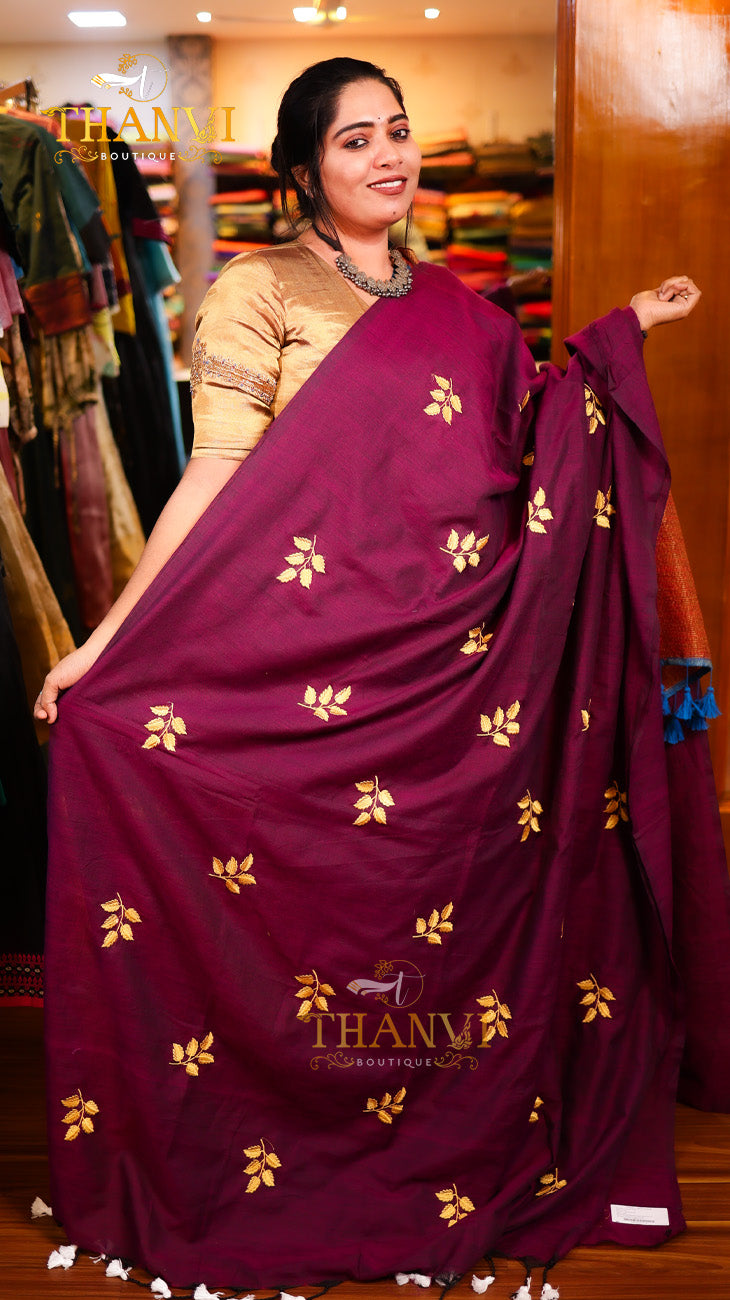 Flower Embroidery Saree