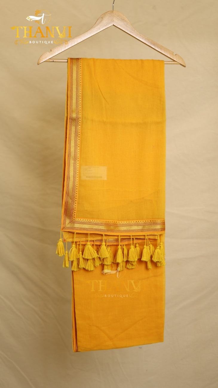 Golden Lace Border Saree