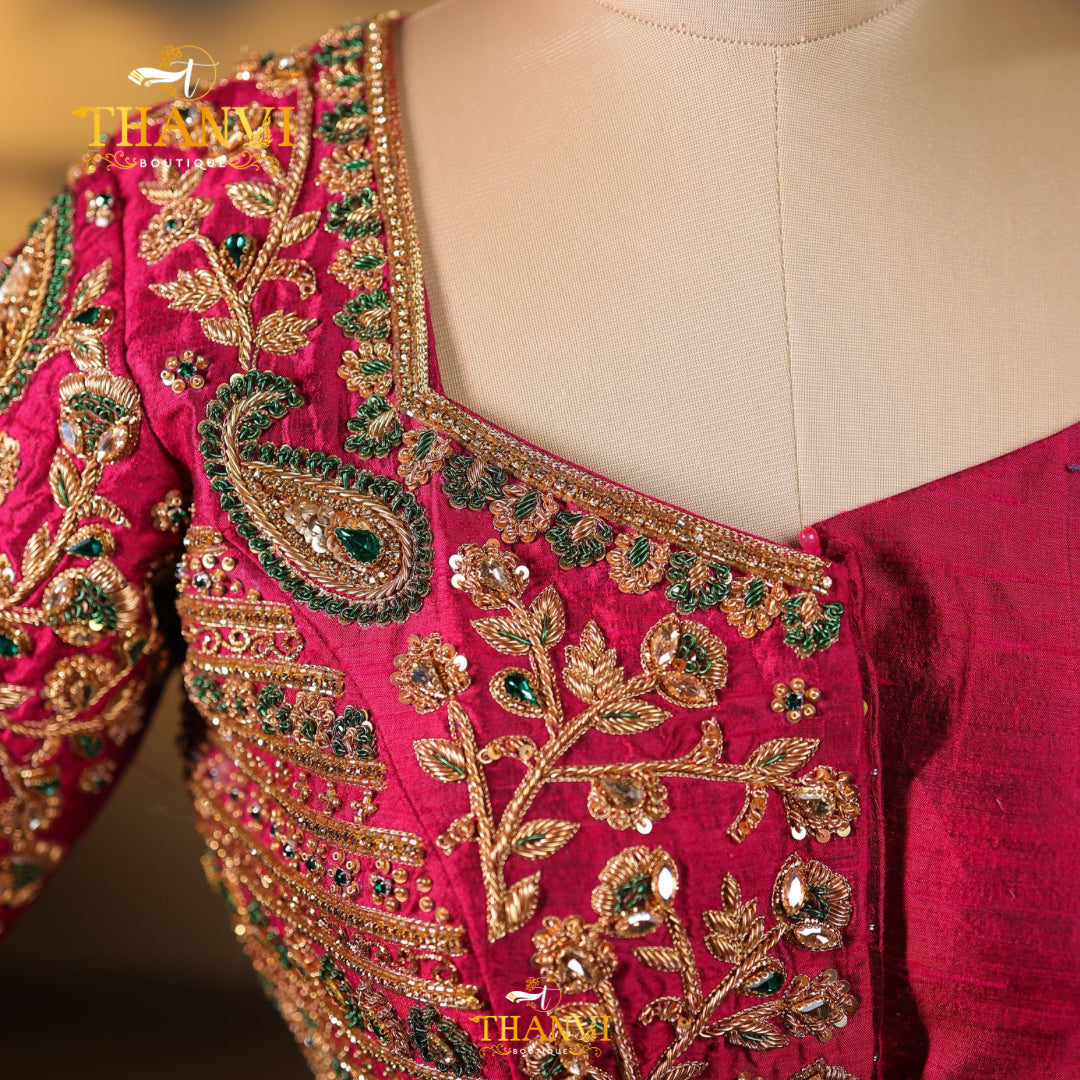 Rani pink royal zardosi work Blouse