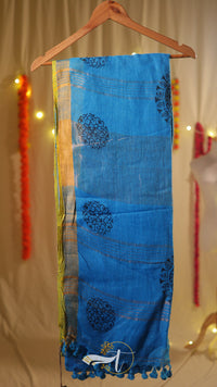Iyal print linen Saree