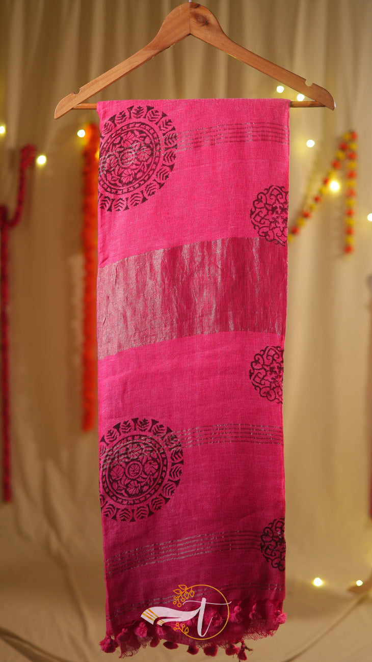Iyal print linen Saree