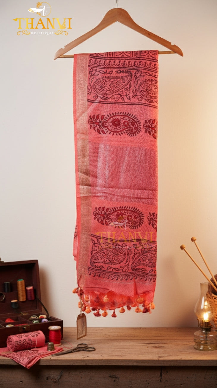 Iyal print linen Saree